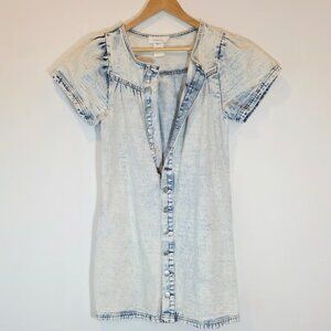 Anthropologie Steele Edith Denim Tunic Button Up Cotton Women's Dress Size S